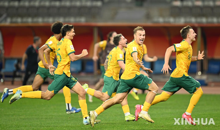 [선전=AP/뉴시스]호주 U-20 아시안컵 첫 정상. 2025.03.01.