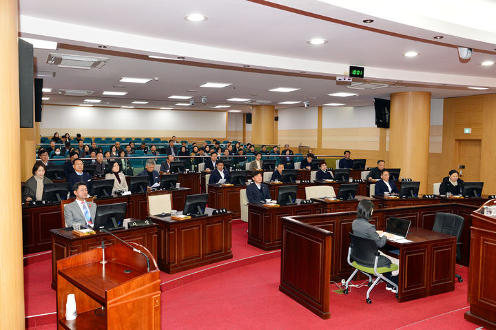 [광양=뉴시스] 전남 광양시의회 본회의장에서 5일 제335회 임시회가 열리고 있다. (사진=광양시의회 제공) 2025.03.05. photo@newsis.com *재판매 및 DB 금지