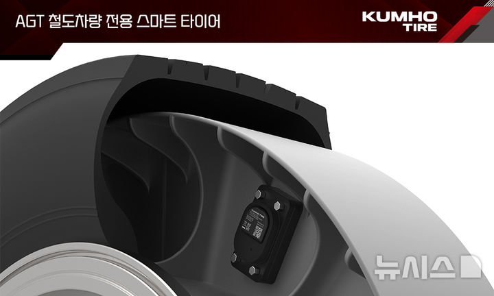 [광주=뉴시스]금호타이어의 AGT철도차량 전용 스마트 타이어, 