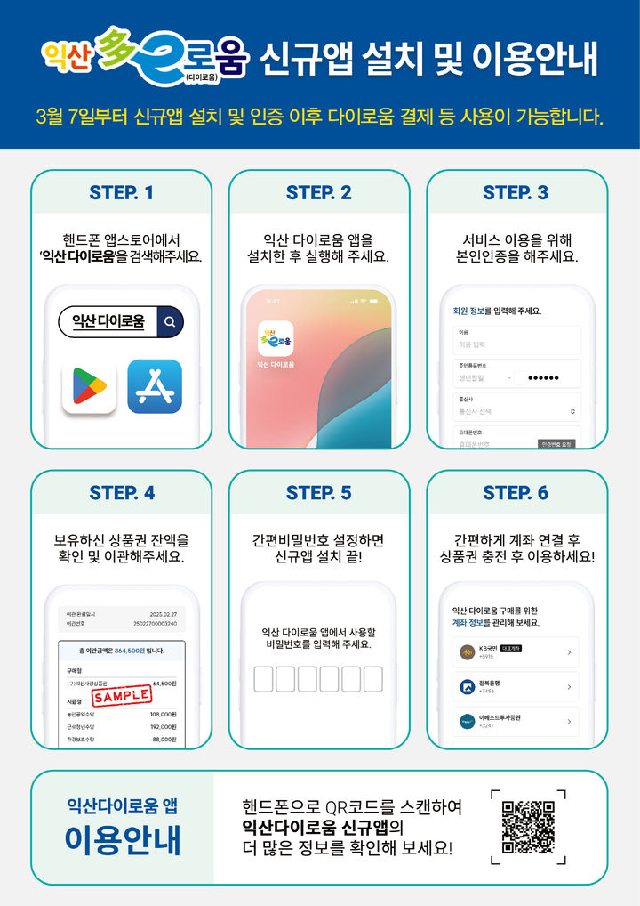 익산시, 지역상품권 '다이로움' 신규 앱 서비스