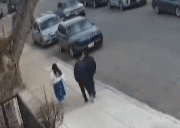 [서울=뉴시스] 길을 걷던 사람들 위로 나무가 쓰러지는 모습이다 (사진=유튜브 캡쳐) 2025.03.06. photo@newsis.com *재판매 및 DB 금지