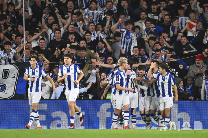 [산세바스티안=AP/뉴시스] 스페인 프로축구 프리메라리가 레알 소시에다드. 2025. 3. 6.