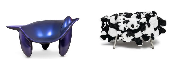 웬델 캐슬, AmericanNirvanapolychromed fiberglass158.4×85.4×88.3(h)cm (edition 7/8) 2007 2500~9000만 원/(오른쪽)움베르투 캄파나, 페르난두 캄파나,''Panda Puff'' Stoolstuffed toys, stainless steel, canvas97×100×48(h)cm (edition 38/150) 2010 2500만~4000만 원 *재판매 및 DB 금지