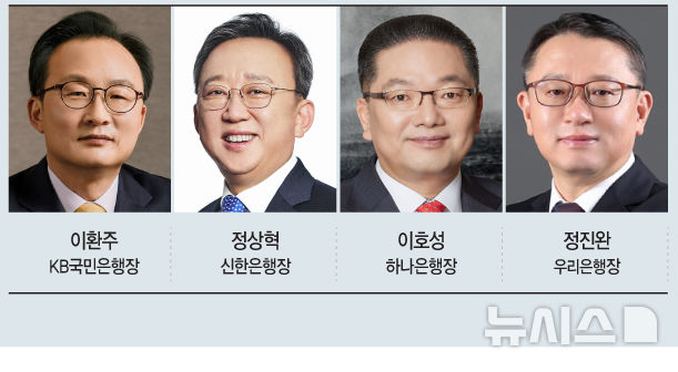 4대 시중은행장 [그래픽=뉴시스] 