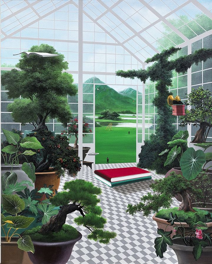 유선태, 말과 글-나의 정원, 2024, Acrylic on canvas, 162.2 x 130.3cm *재판매 및 DB 금지