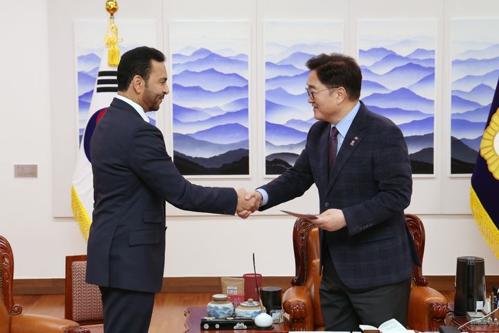 우원식 의장, 알 누아미 UAE대사 접견…"방산·에너지 등 협력 확대 기대"