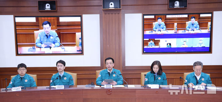 [서울=뉴시스] 조수정 기자 = 최상목 대통령 권한대행 부총리 겸 기획재정부 장관이 7일 정부서울청사에서 열린 제20차 국가테러대책위원회를 주재하고 있다. 2025.03.07. chocrystal@newsis.com