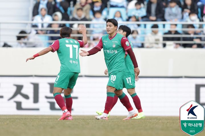 [서울=뉴시스]K리그1 대전 주민규 4호골. (사진=한국프로축구연맹 제공)
