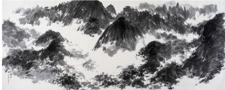 삼각산 三角山 지본수묵, 145×366cm, 2024 *재판매 및 DB 금지