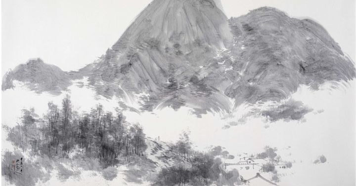 우후인왕산 I 雨後仁王山 I 지본수묵, 97.5×180cm, 2024 *재판매 및 DB 금지