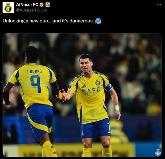 [서울=뉴시스] 사우디아라비아 프로축구 프로페셔널리그 알나스르의 크리스티아누 호날두. (사진=알나스르 SNS 캡처) *재판매 및 DB 금지