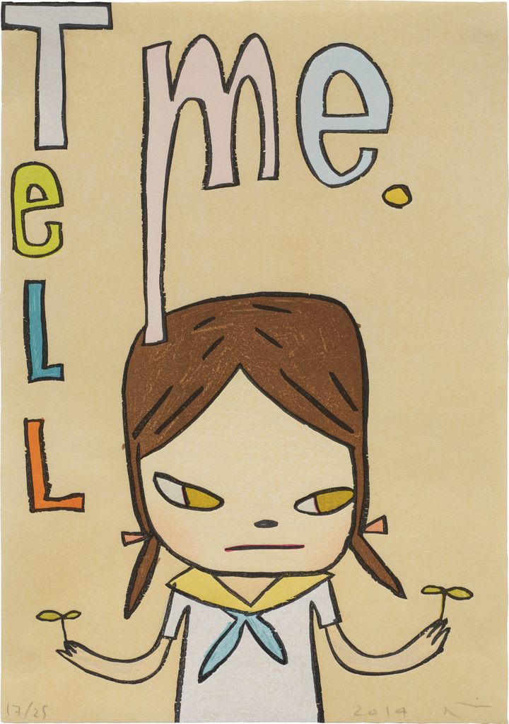 요시토모 나라(Yoshitomo Nara)Tell Me, 2014. 경매 추정가 한화 약 4100만~ 6,000만원 (HK$220,000-320,000) *재판매 및 DB 금지