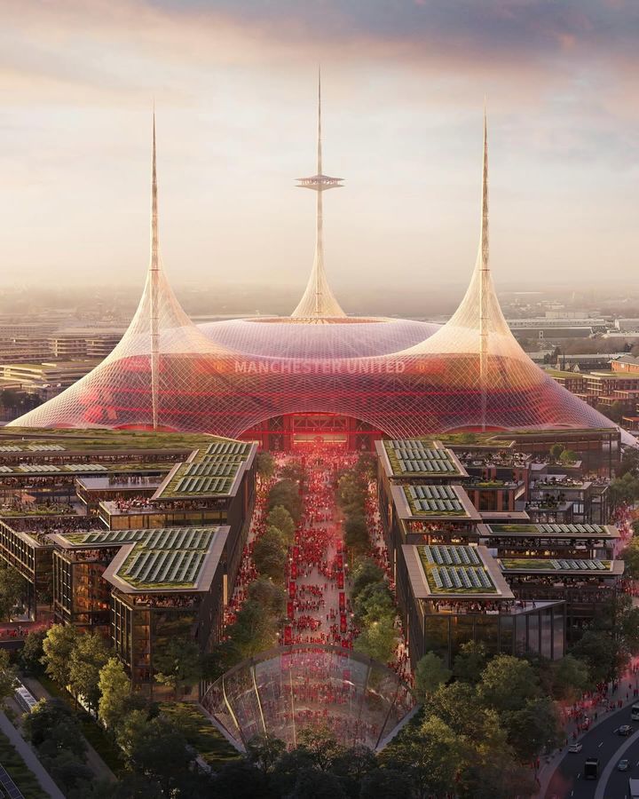 [서울=뉴시스] 2025년 3월 11일 영국 프리미어리그 맨체스터 유나이티드가 새로운 경기장 건설을 공식 발표하면서 함께 공개한 새 경기장 콘셉트 이미지.(사진=맨유 인스타그램 갈무리) *재판매 및 DB 금지