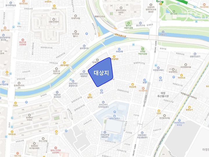 [서울=뉴시스] 마장동 460번지 일대 가로주택정비사업 위치도. 2025.03.12 (사진 제공=성동구청) photo@newsis.com *재판매 및 DB 금지