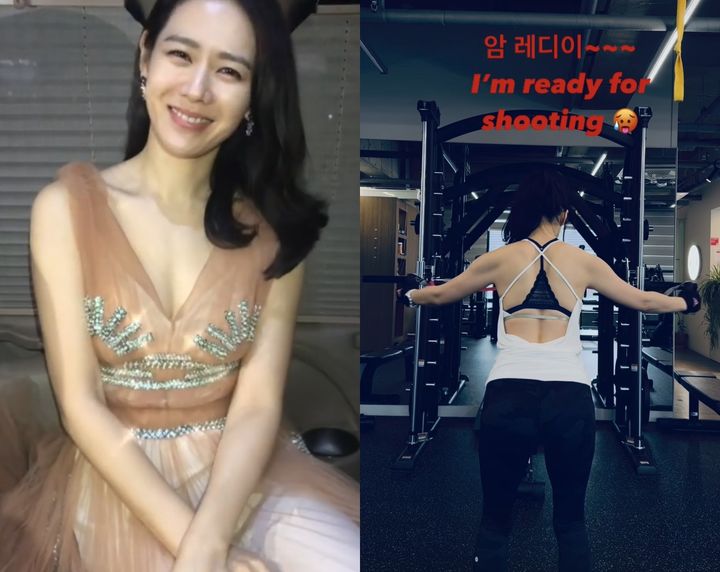 [서울=뉴시스] 헬스장에서 운동 중인 손예진의 모습. (사진=손예진 인스타그램 캡처) 2025.03.12. photo@newsis.com *재판매 및 DB 금지