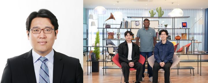 [울산=뉴시스] 구미현 기자 = UNIST 연구진. 사진 왼쪽부터 김태성 교수, 지성준 연구원(제1저자), 칼리안난 티야가라잔 박사(제1저자), 전휘수 연구원. photo@newsis.com *재판매 및 DB 금지