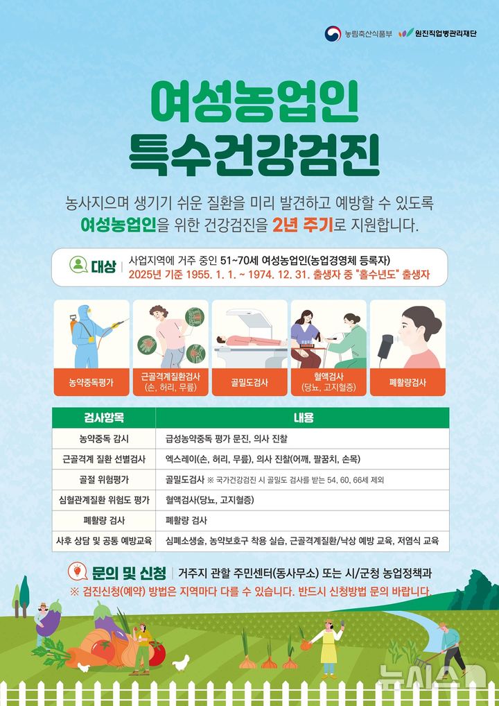 [광주(경기)=뉴시스] 광주시 여성 농업인 특수건강검진 사업 추진 안내문 (사진=광주시 제공)