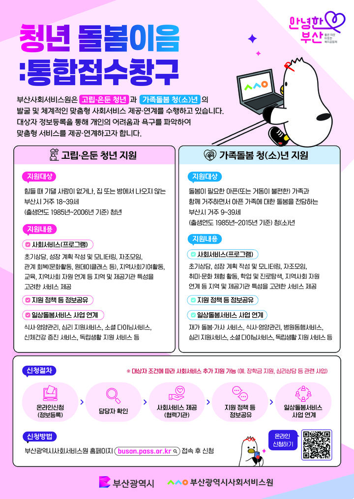 [부산=뉴시스] '청년돌봄이음' 포스터. (그림=부산사회서비스원 제공) 2025.03.13. photo@newsis.com *재판매 및 DB 금지