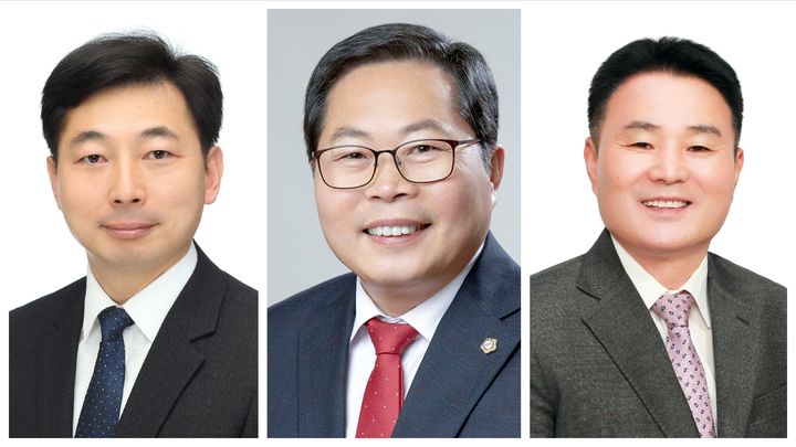 [보령=뉴시스] 왼쪽부터 보령시의회 김정훈, 박상모, 백영창 의원. (사진=보령시의회 제공) *재판매 및 DB 금지
