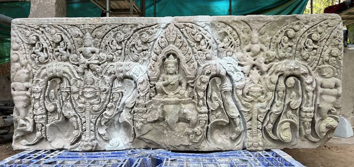 [서울=뉴시스] 보존처리 후 캄보디아 앙코르와트 프레아피투 쫌 사원 석재유물 (사진=국가유산진흥원 제공) 2025.03.14. photo@newsis.com *재판매 및 DB 금지