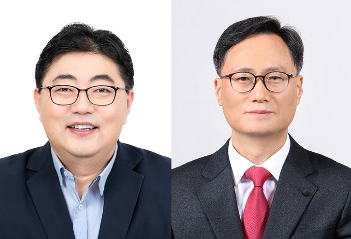 [수원=뉴시스] 성남6선거구 김진명 더불어민주당 후보, 이승진(오른쪽) 국민의힘 후보. (사진=선관위 홈페이지) 2025.03.14. photo@newsis.com *재판매 및 DB 금지