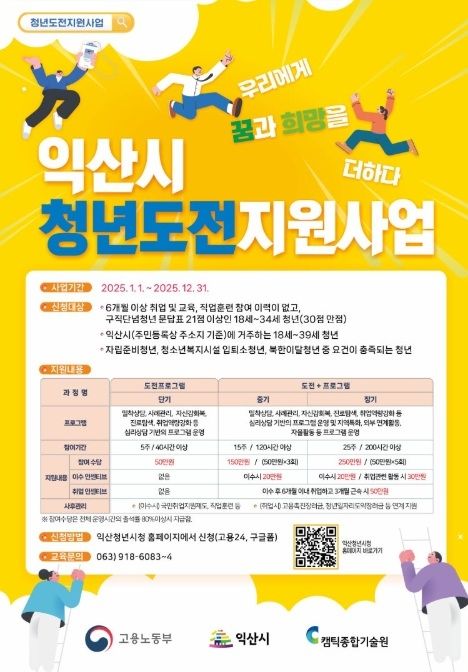 익산시, 청년도전지원사업 중·장기반 참여자 120명 모집