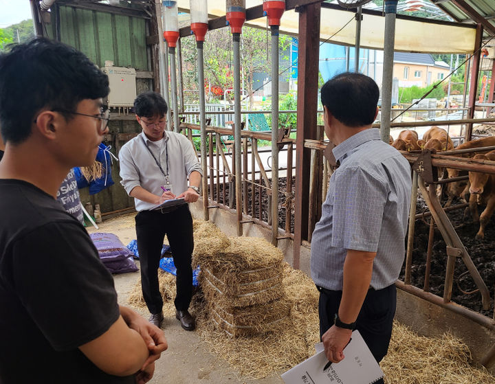 농촌진흥청이 올해 1월 선정된 '축산 청년농업인 육성 거점 지역 3기'를 대상으로 축산 전문기술교육과 현장 상담을 17일부터 시작한다고 16일 밝혔다. 사진은 이전에 진행된 청년농 육성 컨설팅 현장. (사진 = 농진청 제공) 2025.03.15. *재판매 및 DB 금지