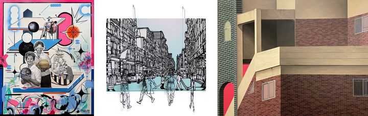 신진작가 특별전 ZOOM-IN Edition 6에 소개되는 PRETTYLINEZ 정현, PRETTYLINEZ, 신예린, 뉴욕, 추상민, Vernacular Space 034 작품. *재판매 및 DB 금지