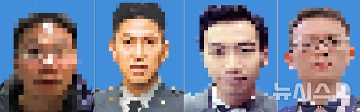 [베이징=뉴시스] 중국 국가안전부는 17일 대만의 사이버부대 지휘부와 대원들이라며 일부 대만 남성들의 개인정보를 공개했다. 사진은 안전부가 공개한 남성 4명의 사진.(사진=중국 국가안전부 위챗 갈무리) *DB 및 재배포 금지 2025.03.17 photo@newsis.com