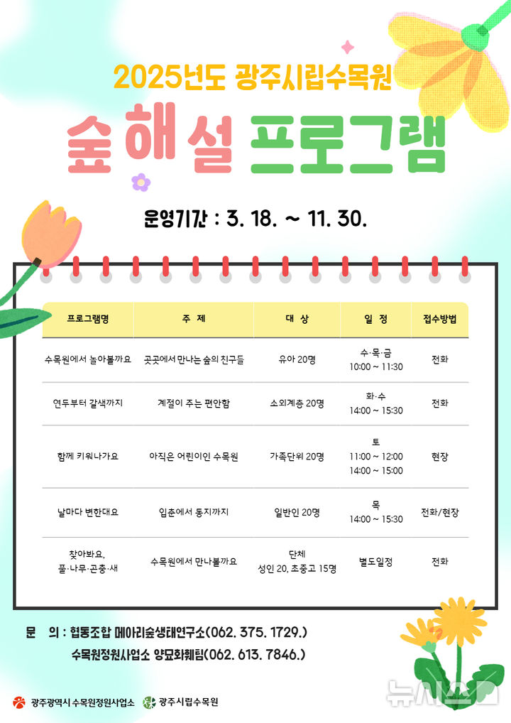 [광주=뉴시스] 광주시립수목원, 숲 해설 프로그램. (사진=광주시립수목원 제공) 2025.03.17. photo@newsis.com&nbsp; *재판매 및 DB 금지
