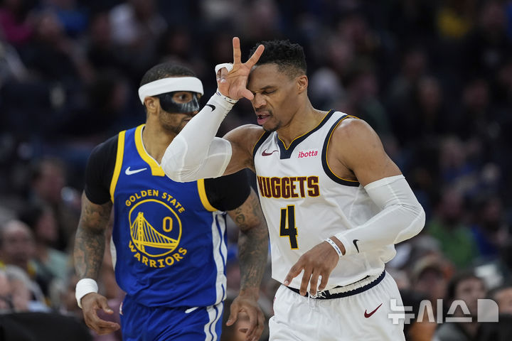 [샌프란시스코=AP/뉴시스] 미국프로농구(NBA) 덴버 너기츠의 러셀 웨스트브룩. 2025. 3. 17.