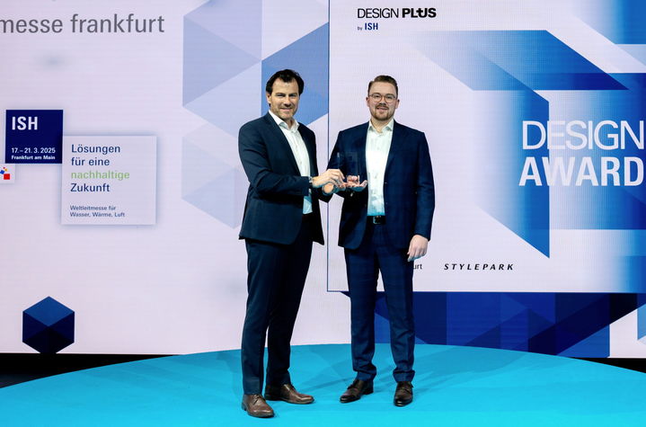 [서울=뉴시스]삼성전자가 독일 프랑크푸르트에서 개최되는 냉난방공조전시회 'ISH 2025'에서 기술·혁신·지속가능성을 인정받아 '디자인플러스 어워드'의 '물&효율성 플러스' 부문의 상을 받았다. (사진=삼성전자 제공) 2025.03.18. photo@newsis.com *재판매 및 DB 금지