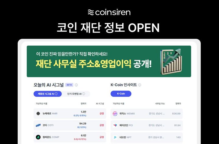 갤럭시아메타버스, 코인사이렌에 '디지털 자산 운영사 정보' 서비스
