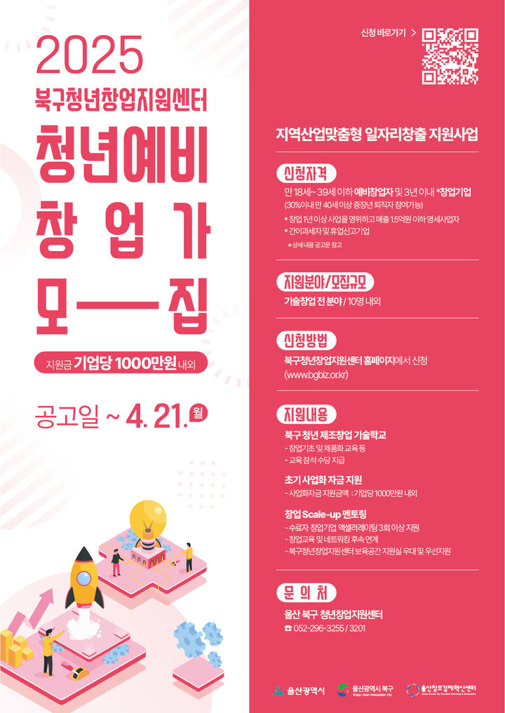 울산 북구, 청년 예비 창업가 모집…"최대 1000만원 지원"
