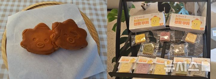 [화성=뉴시스]지역상징물 활용 디저트 제품. 왼쪽이 코리요빵, 오른쪽아 지역상징물 활용 치즈케이크 샌드쿠키..(사진=화성시 제공)2025.03.18.photo@newsis.com