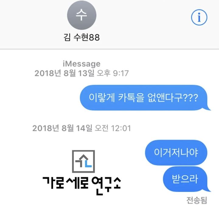 [서울=뉴시스] 유튜브 채널 '가로세로연구소'이 김새론이 김수현에게 보낸 문자를 공개했다. (사진=유튜브 채널 '가로세로연구소' 캡처) 2025.03.19. photo@newsis.com *재판매 및 DB 금지