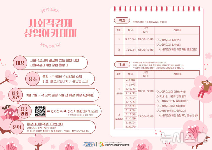 [화성=뉴시스]화성시 상반기 사회적경제 창업 아카데미 디지털 홍보자료.(사진=화성시 제공)2025.03.19.photo@newsis.com