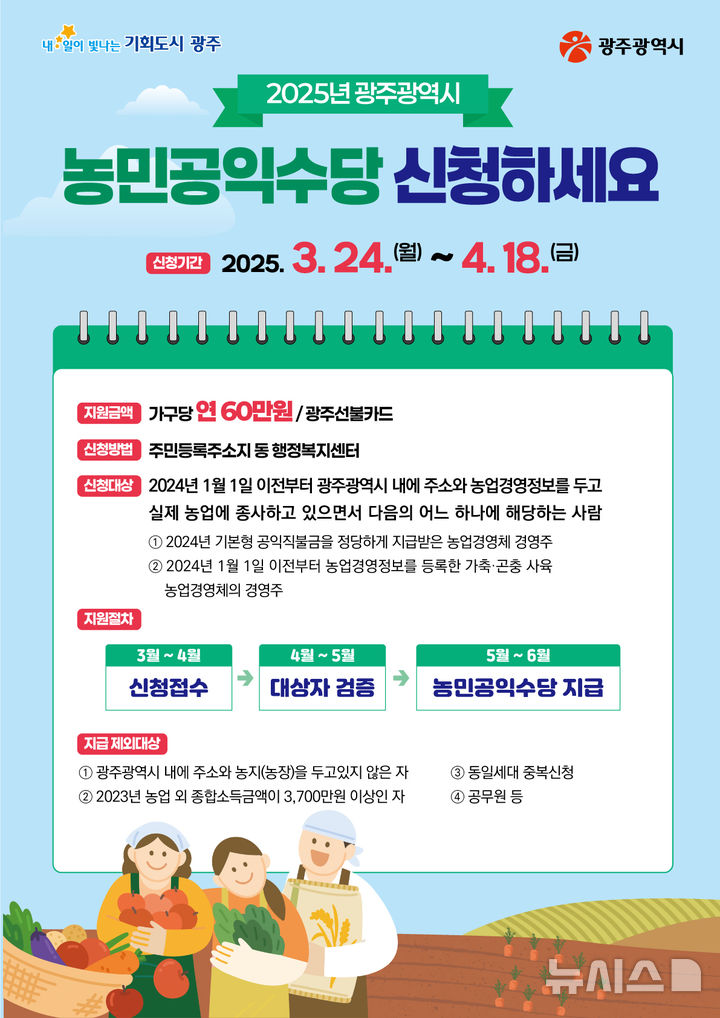 [광주=뉴시스] 광주시 올해 농민공익수당 신청. (사진=광주시 제공) 2025.03.19. photo@newsis.com *재판매 및 DB 금지
