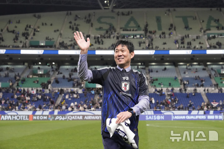 [사이타마=AP/뉴시스]모리야스 일본 축구대표팀 감독. 2025.03.20.