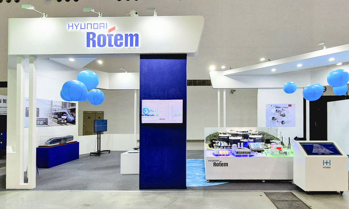 [창원=뉴시스] 강경국 기자 = 2025 스마트 시티 서밋 & 엑스포(2025 SCSE)에 참가한 현대로템 전시관. (사진=현대로템 제공). 2025.03.20. photo@newsis.com *재판매 및 DB 금지