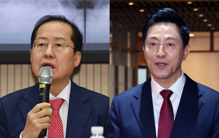 [서울=뉴시스] 홍준표 대구시장(왼쪽)과 오세훈 서울시장(오른쪽). 2025.03.21. photo@newsis.com *재판매 및 DB 금지