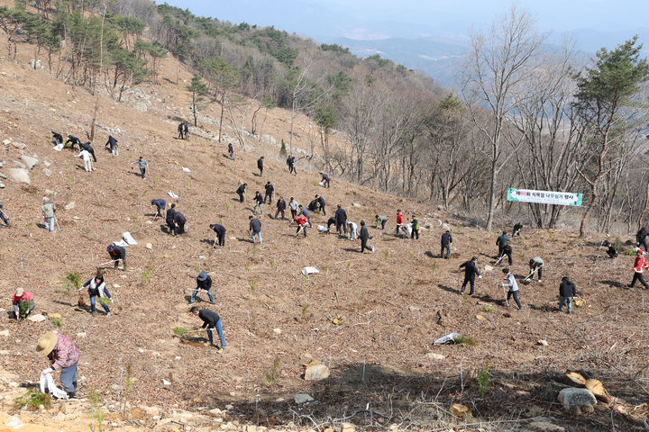 [산청=뉴시스] 산청군청 산청군 제80회 식목일 나무심기 행사 *재판매 및 DB 금지 *재판매 및 DB 금지