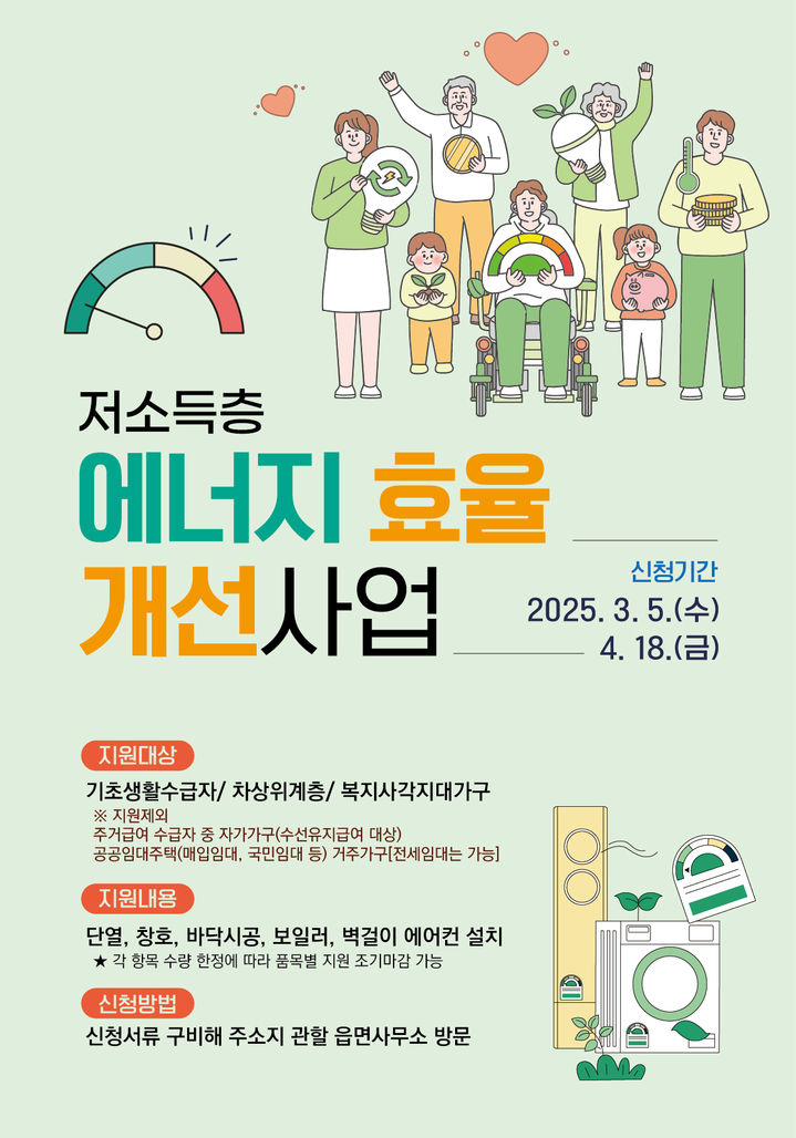 [곡성=뉴시스] 곡성군 저소득층 에너지 효육 개선 사업. (사진=곡성군 제공) 2025.03.21. photo@newsis.com *재판매 및 DB 금지