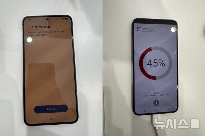 [서울=뉴시스]LG유플러스가 중고폰에 대한 개인정보를 삭제하고 성능을 진단해주는 '우리동네 중고폰 진단센터'를 운영하고 있다. (사진=심지혜 기자)