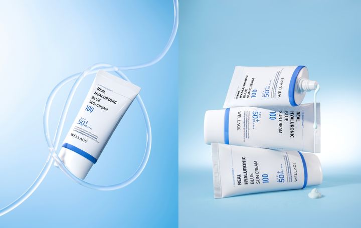 [서울=뉴시스] 휴젤 웰라쥬 리얼 히알루로닉 블루 선크림. (사진=휴젤 제공) 2025.03.24. photo@newsis.com *재판매 및 DB 금지