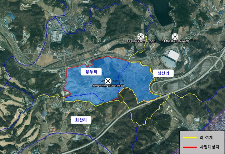 [청주=뉴시스] 충북 청주시 서오창테크노밸리 행정구역 조정안. (사진=청주시 제공) photo@newsis.com *재판매 및 DB 금지