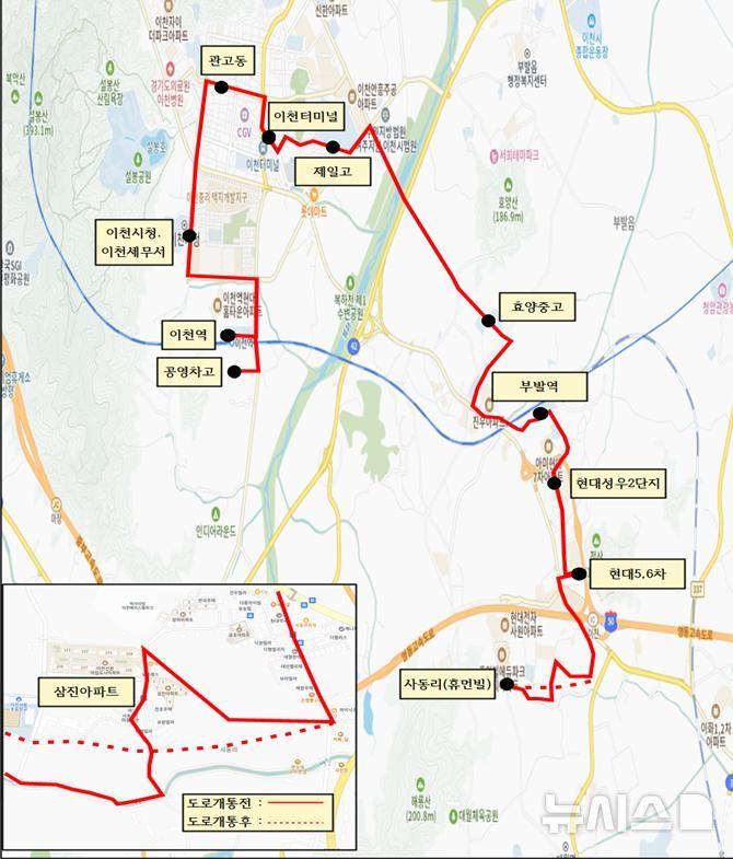[이천=뉴시스] 이천시 231번 신설버스 노선도 (사진=이천시 제공) 2025.03.25.photo@newsis.com