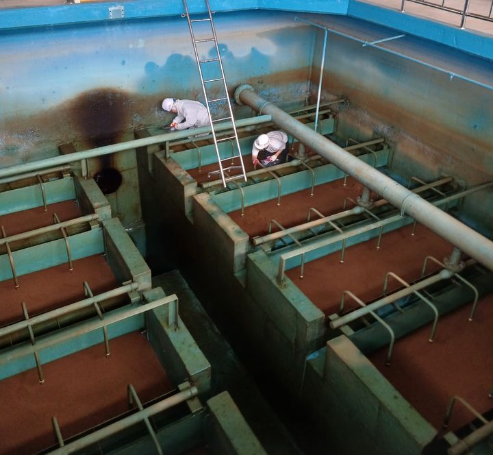 여과지 정밀조사 샘플 채취. *재판매 및 DB 금지