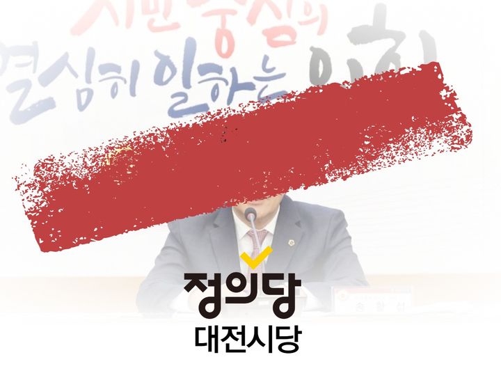 [대전=뉴시스] 정의당 대전시당의 대전시의회 비판 이미지. (사진=정의당 대전시당 제공) 2025.03.26. photo@newsis.com  *재판매 및 DB 금지
