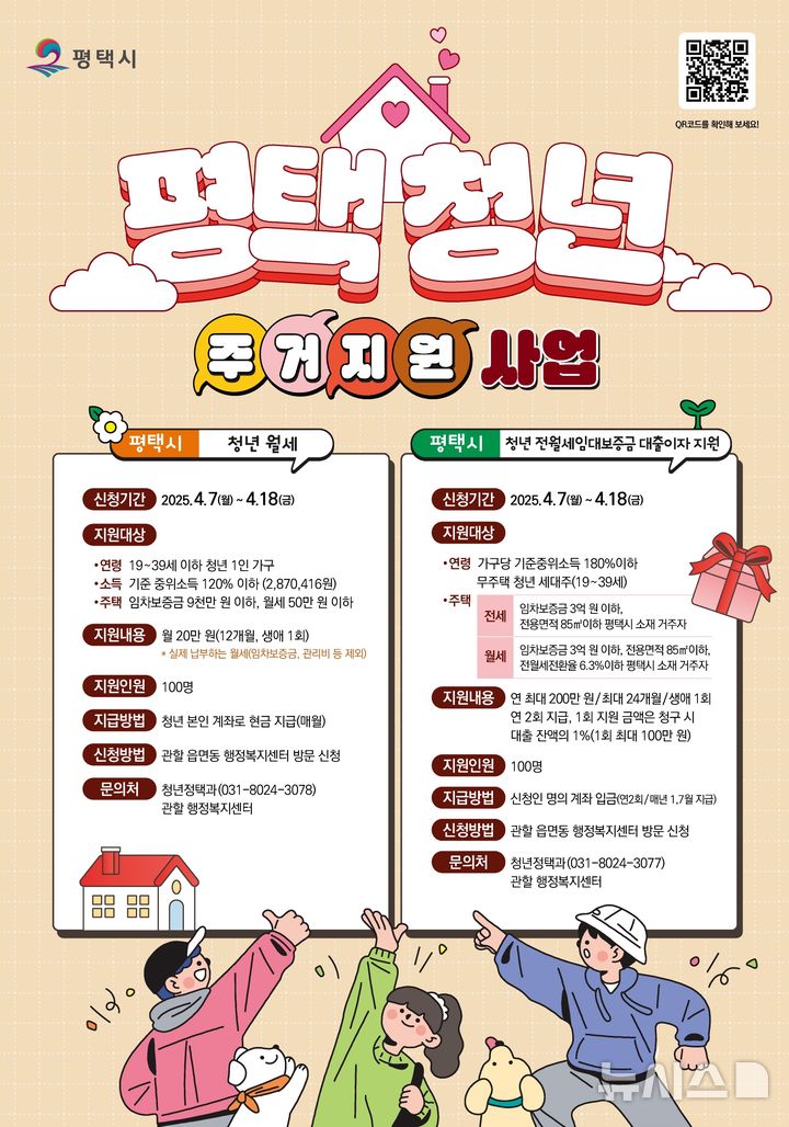 [평택=뉴시스] 평택시 청년 전월세보증금 대출이자 지원 대상자 모집 포스터 (사진=평택시 제공)ㅜ2025.03.26.photo@newsis.com 